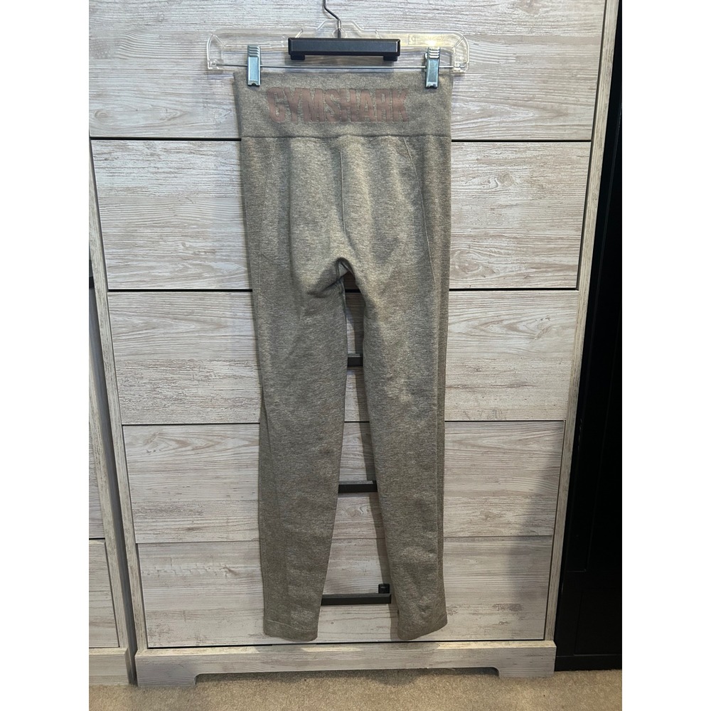 Gymshark Flex High Rise Leggings Khaki Sand Marl Seamless - Picture 4 of 6